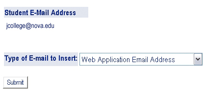 WebSTAR Personal Information - Update Student E-Mail Address